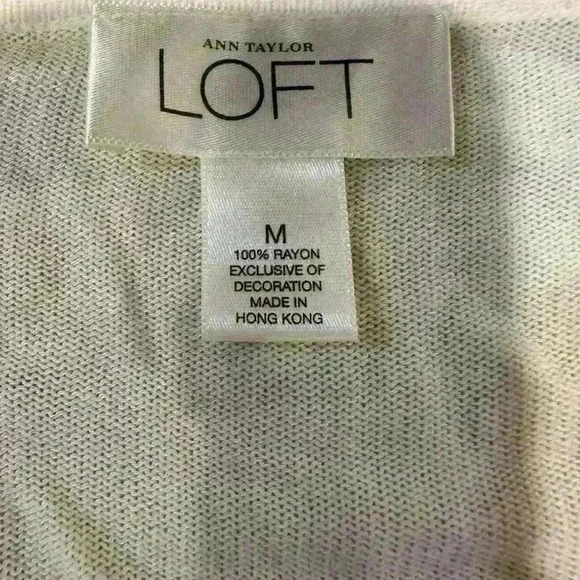 Loft Ivory Thin Sweater 3/4 Sleeves Size Medium - Picture 3 of 4